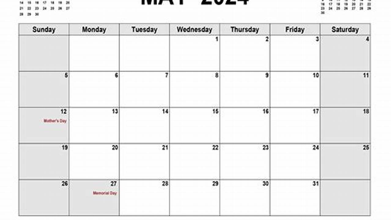 2024 May Calendar Pdf Template 2020