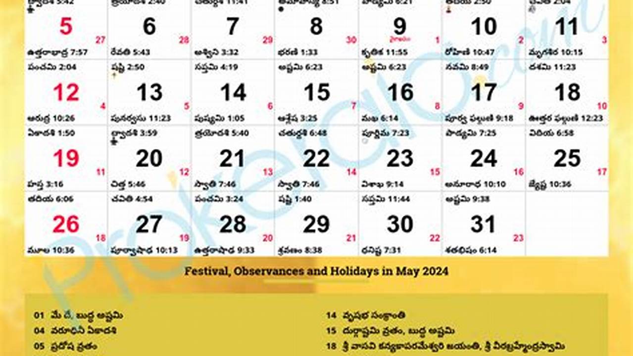2024 May Calendar Telugu Free Download Pdf