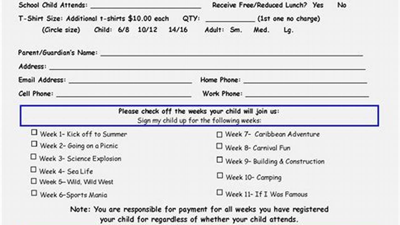 2024 Mbp Natureplay Preschool Summer Camp Registration Form *Fees Are Not Prorated For Illness/Vacation., 2024
