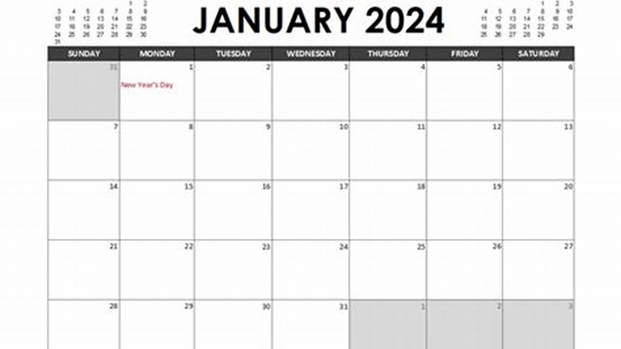 2024 Monthly Calendar Excel Canada