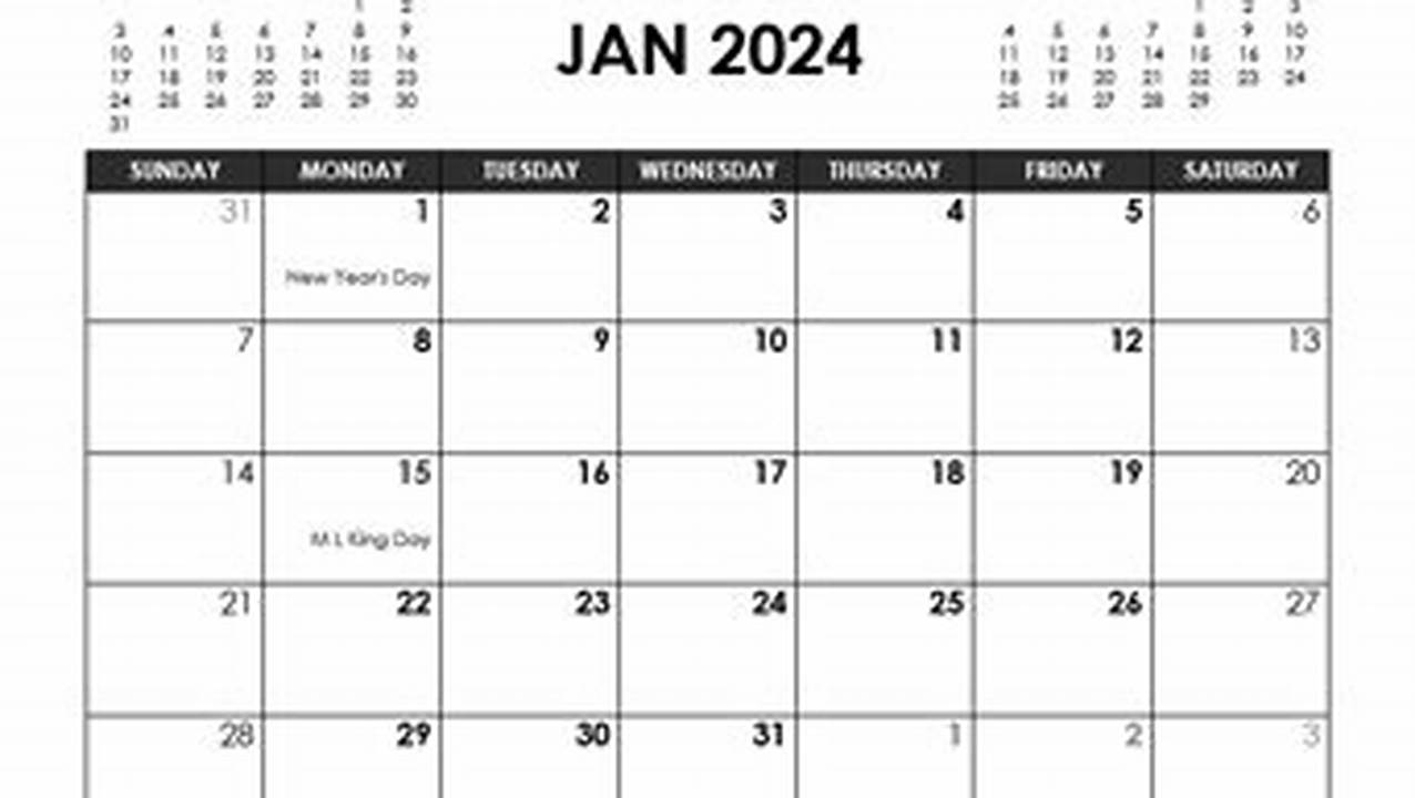 2024 Monthly Calendar Printable In Word Doc
