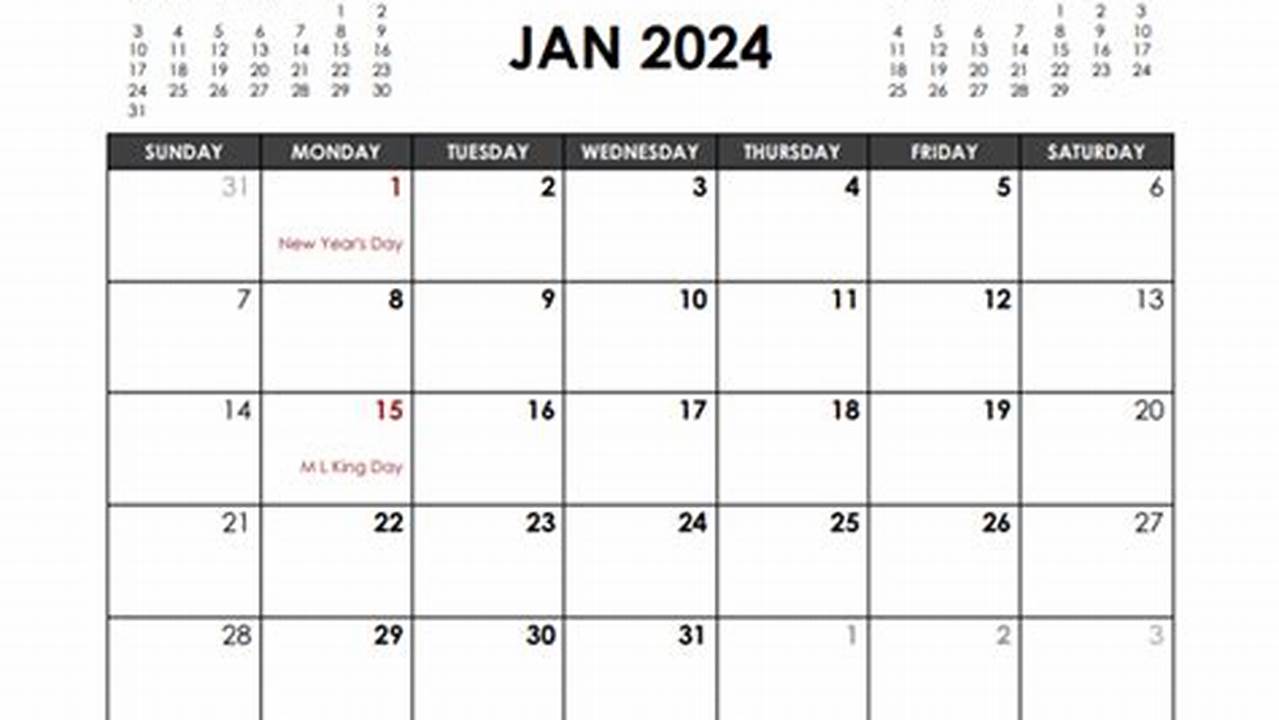 2024 Monthly Calendar Template Printable Free Template Pdf