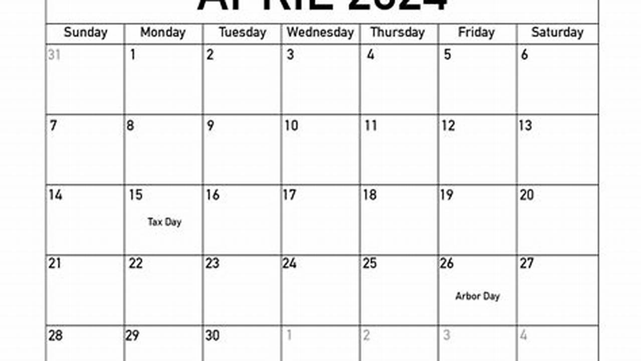 2024 Monthly Calendar With Holidays Printatelugu Calendar 2024 April