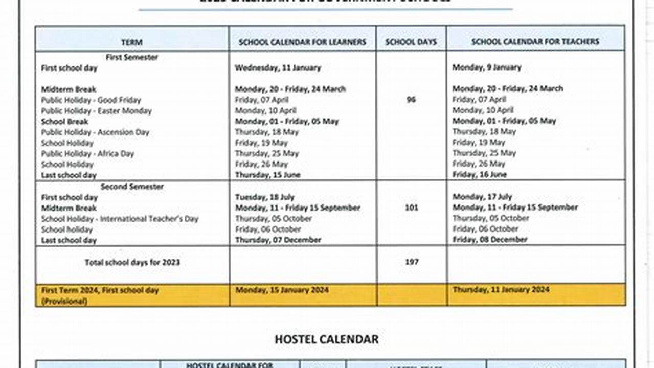2024 Namibian School Calendar