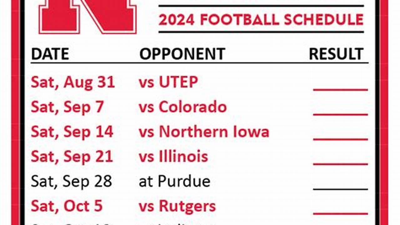 2024 Nebraska Schedule