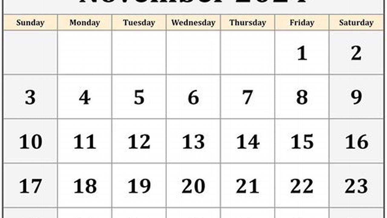 2024 November Calendar With Holidays Printable Calendar Pdf