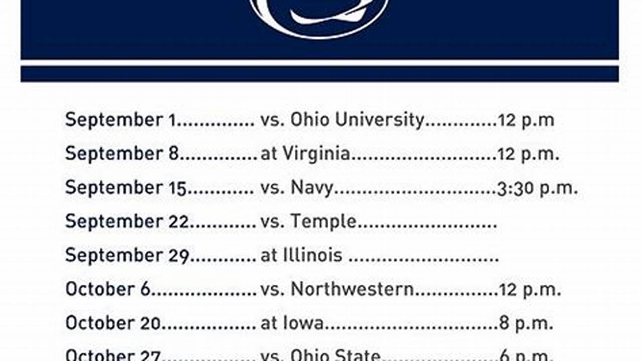 2024 Penn State Football Schedule