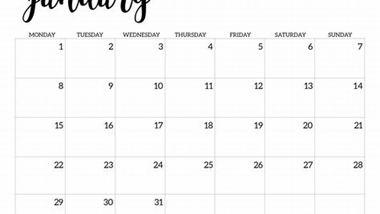 2024 Printable Calendar By Month Starting Monday Sunday