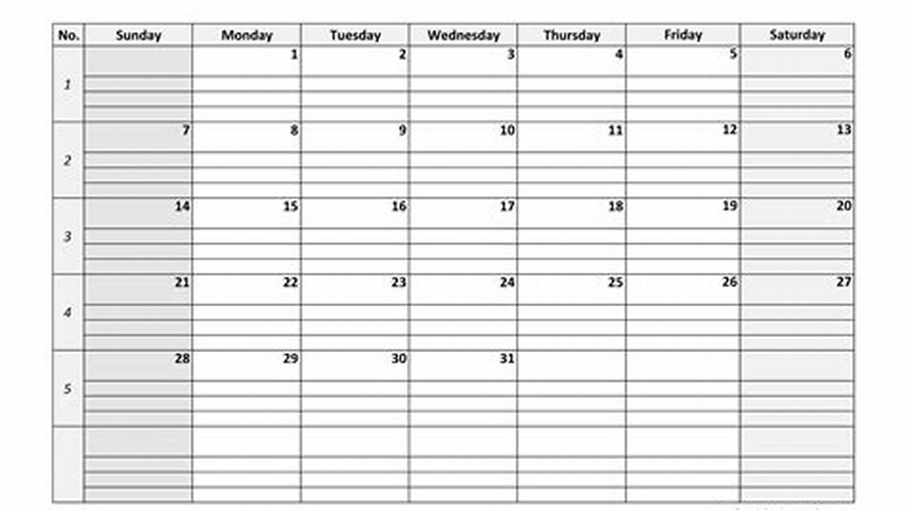 2024 Printable Calendar By Month With Lines