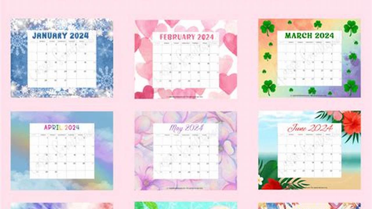 2024 Printable Calendar Free Cute Printable