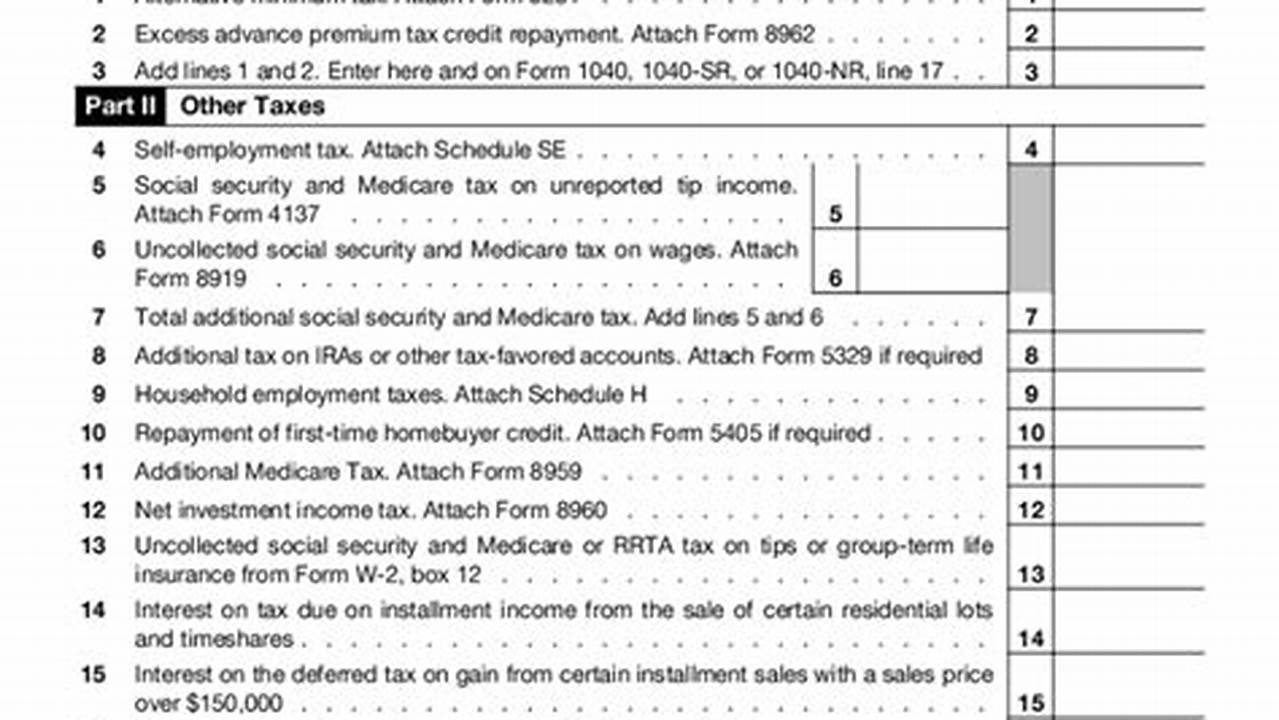 2024 Schedule 2 Form 1040