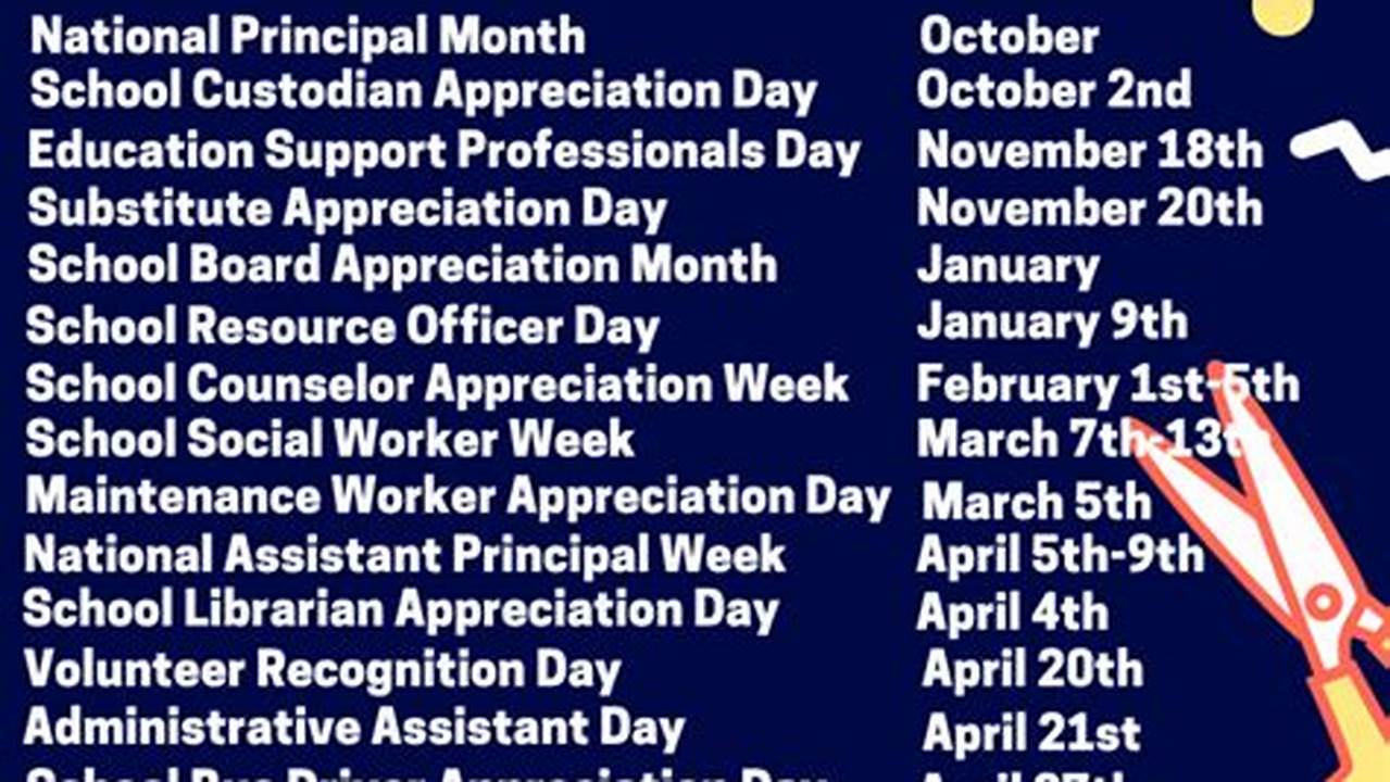 2024 School Staff Appreciation Days