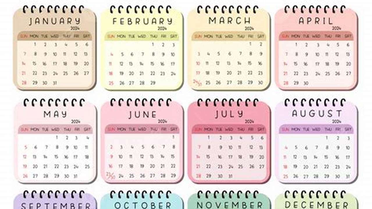 2024 Summer Calendar Clip Art Free Download