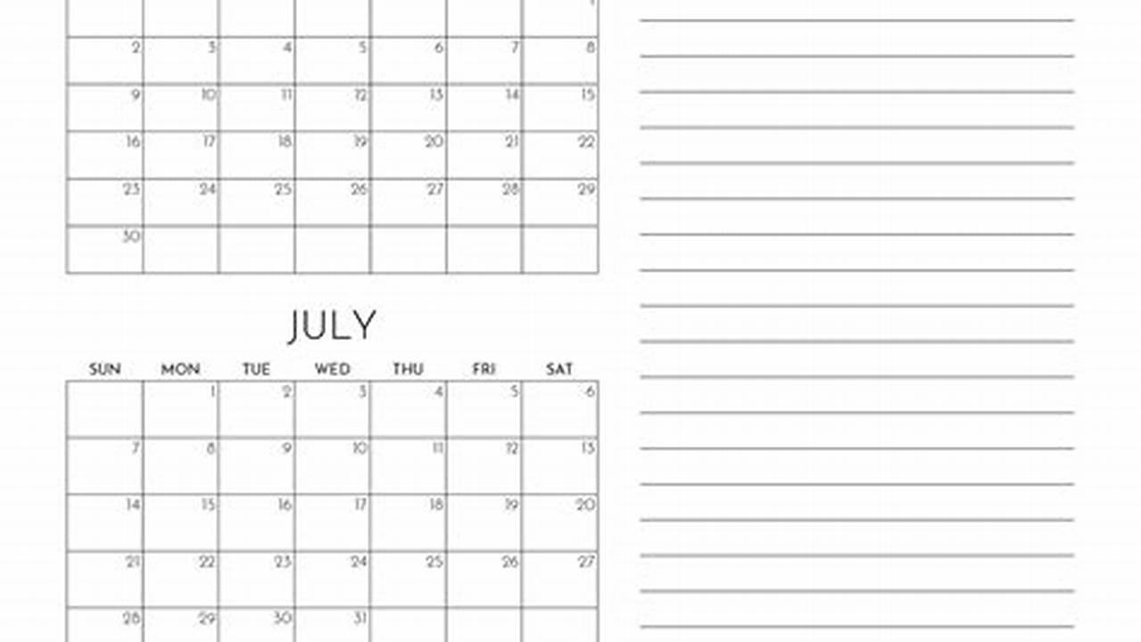 2024 Summer Calendar Dates Printable Worksheets