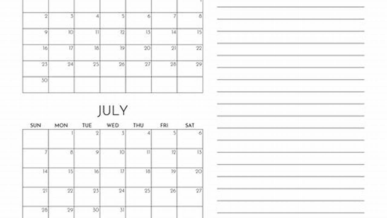 2024 Summer Calendar Images Printable Stickers