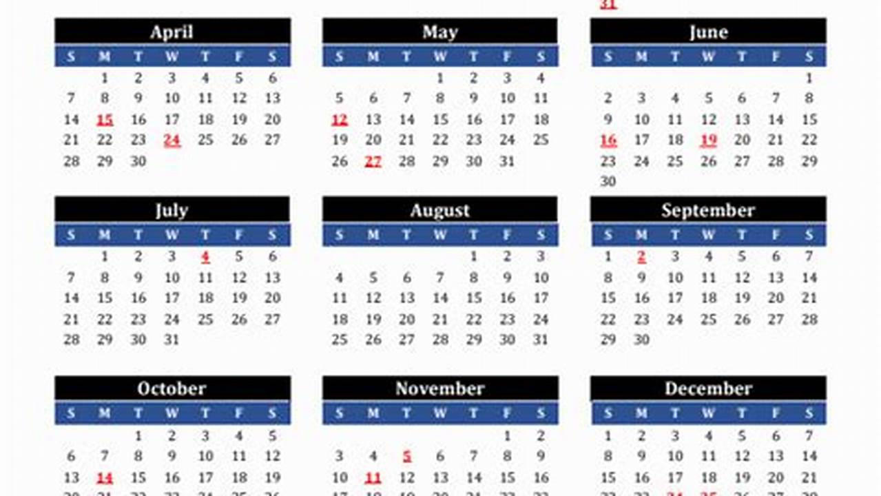 2024 Summer Calendar United States University