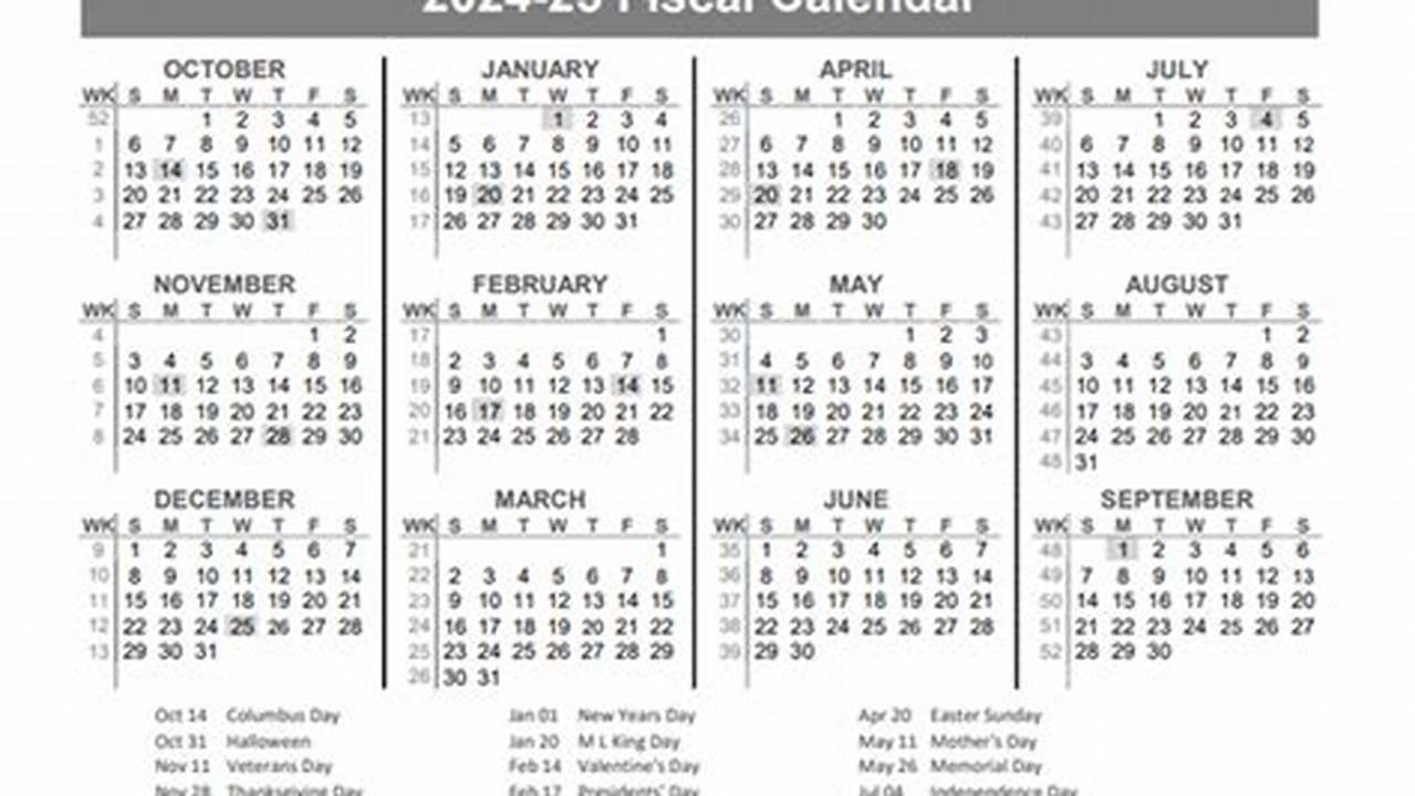 2024 To 2025 Financial Year Calendar