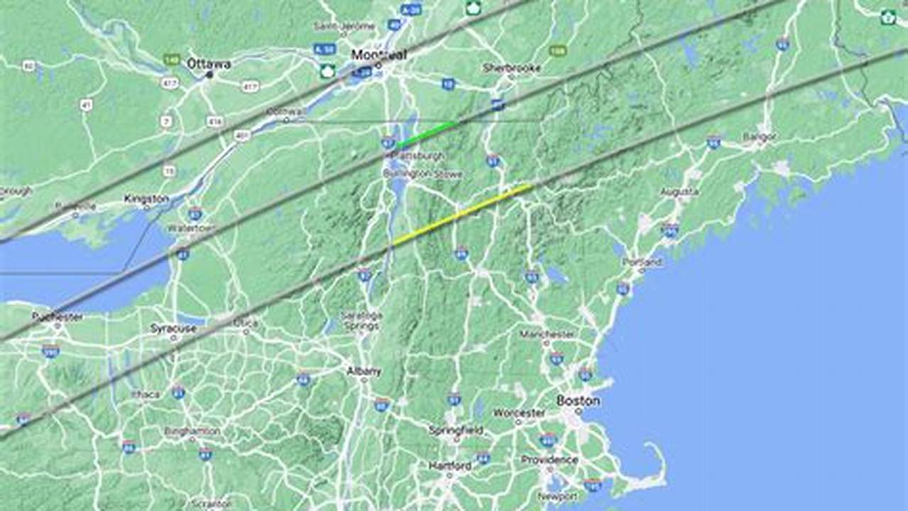 2024 Total Eclipse Map Vermont