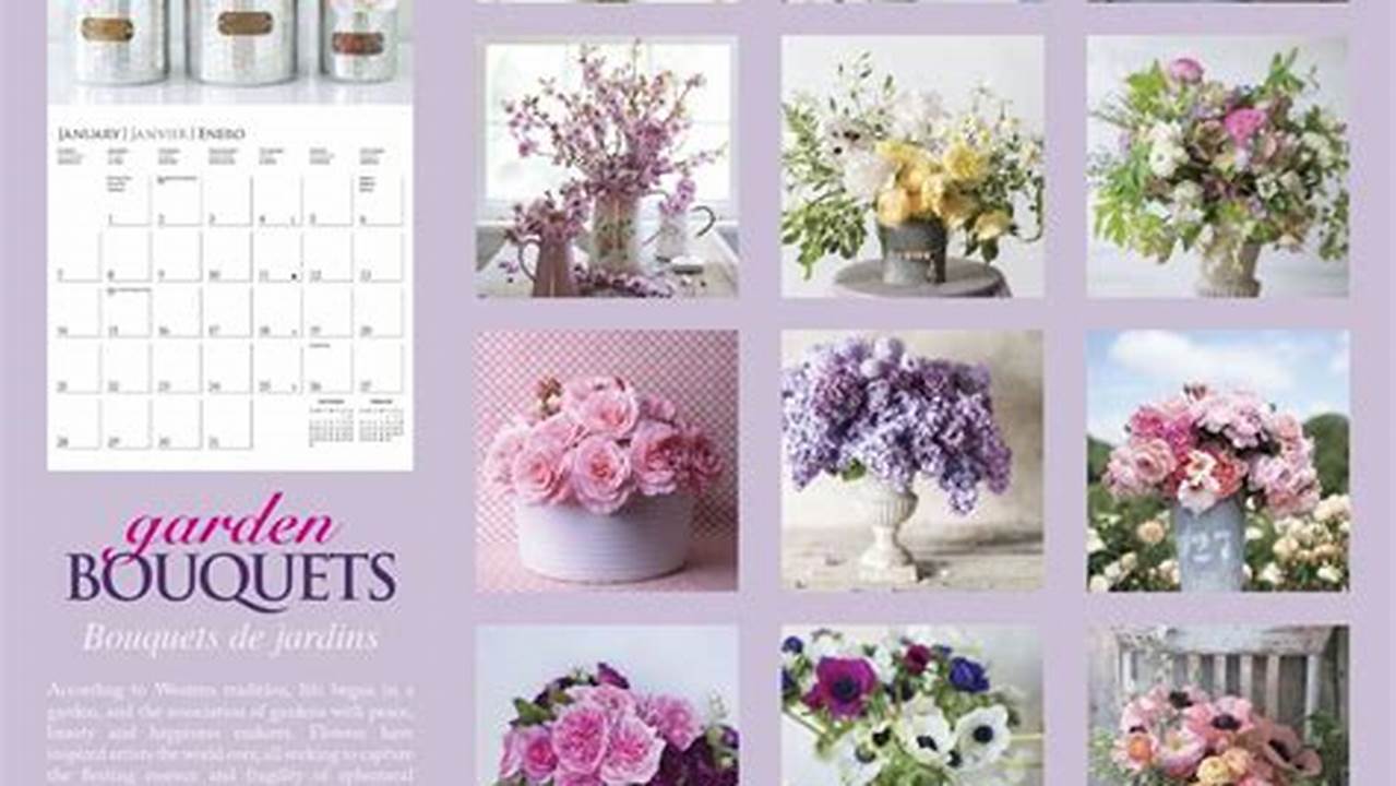 2024 Wall Calendar Floral Bouquet