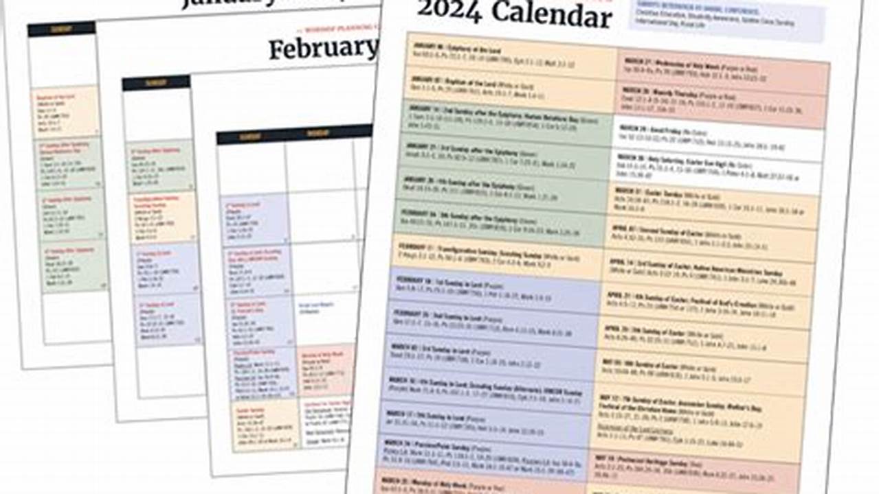 2024 Worship Planning Calendar