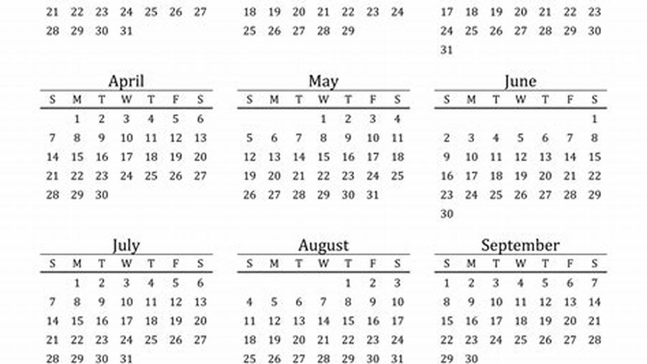 2024 Yearly Calendar Printable Word Monthly