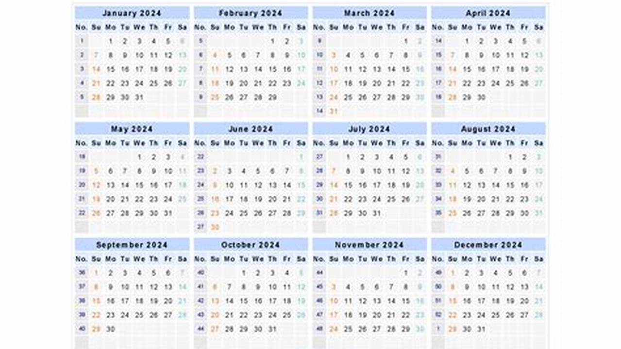 2024 Yearly Calendar Template Word 2010 Download