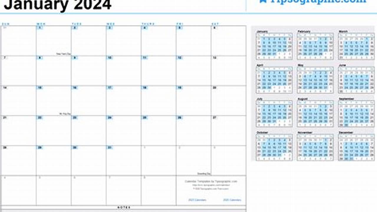 2024-2025 Calendar Template Free Download Ppt