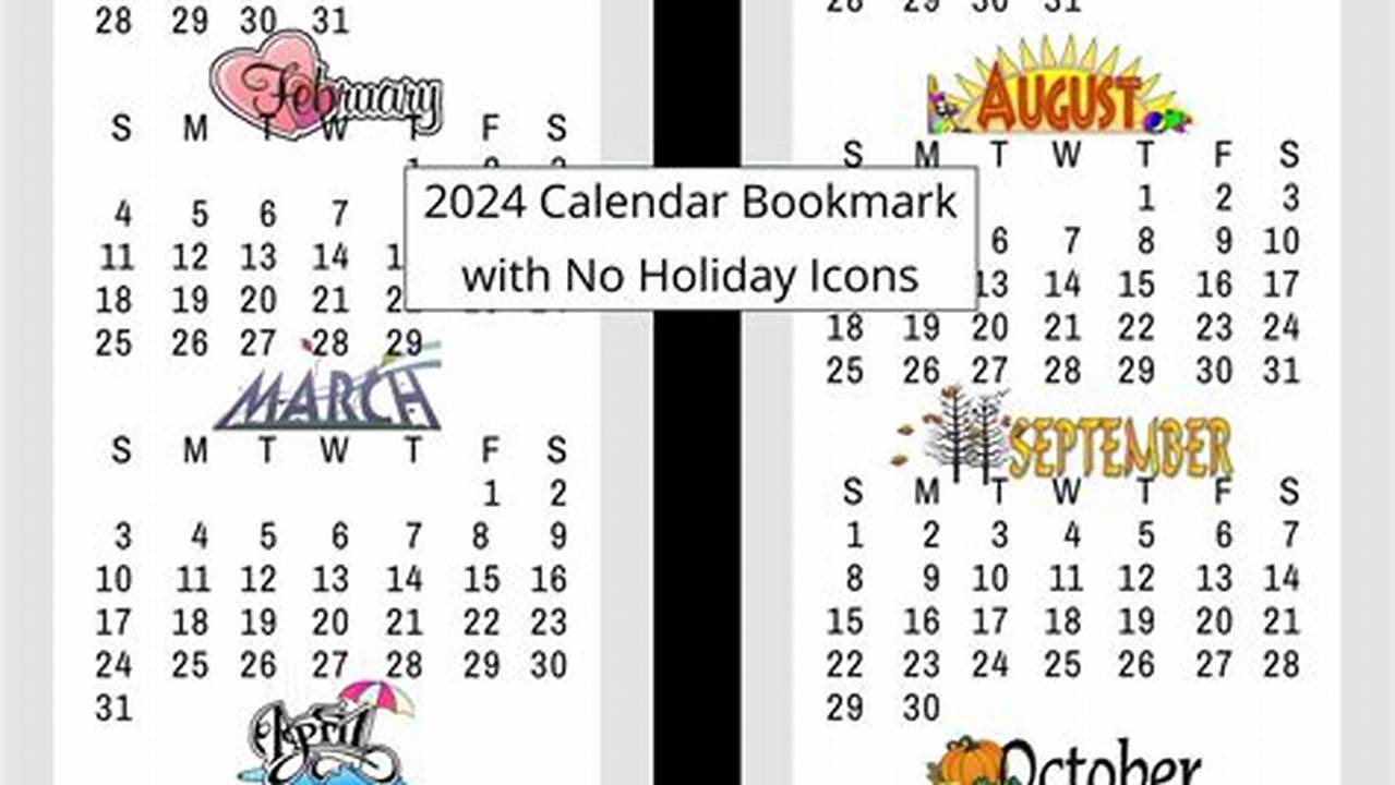 2024-23 Calendar Printable Bookmarks