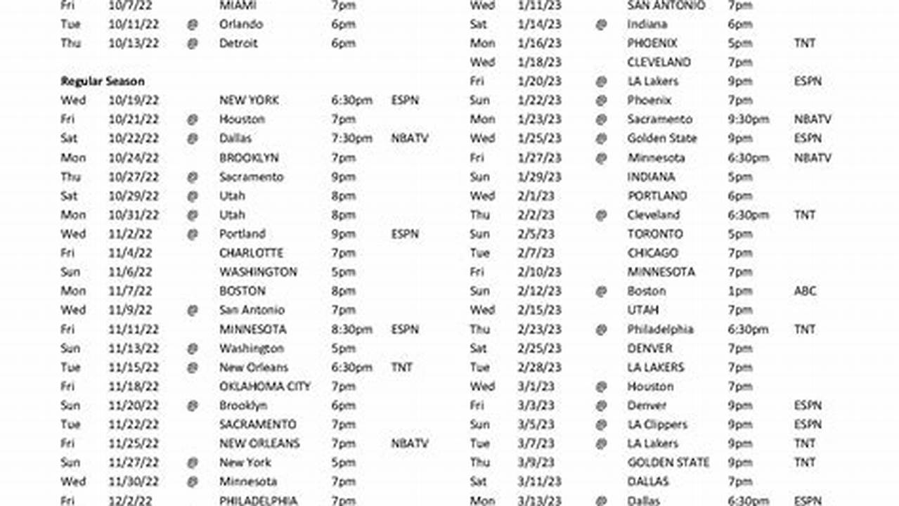 2024-24 Memphis Grizzlies Schedule