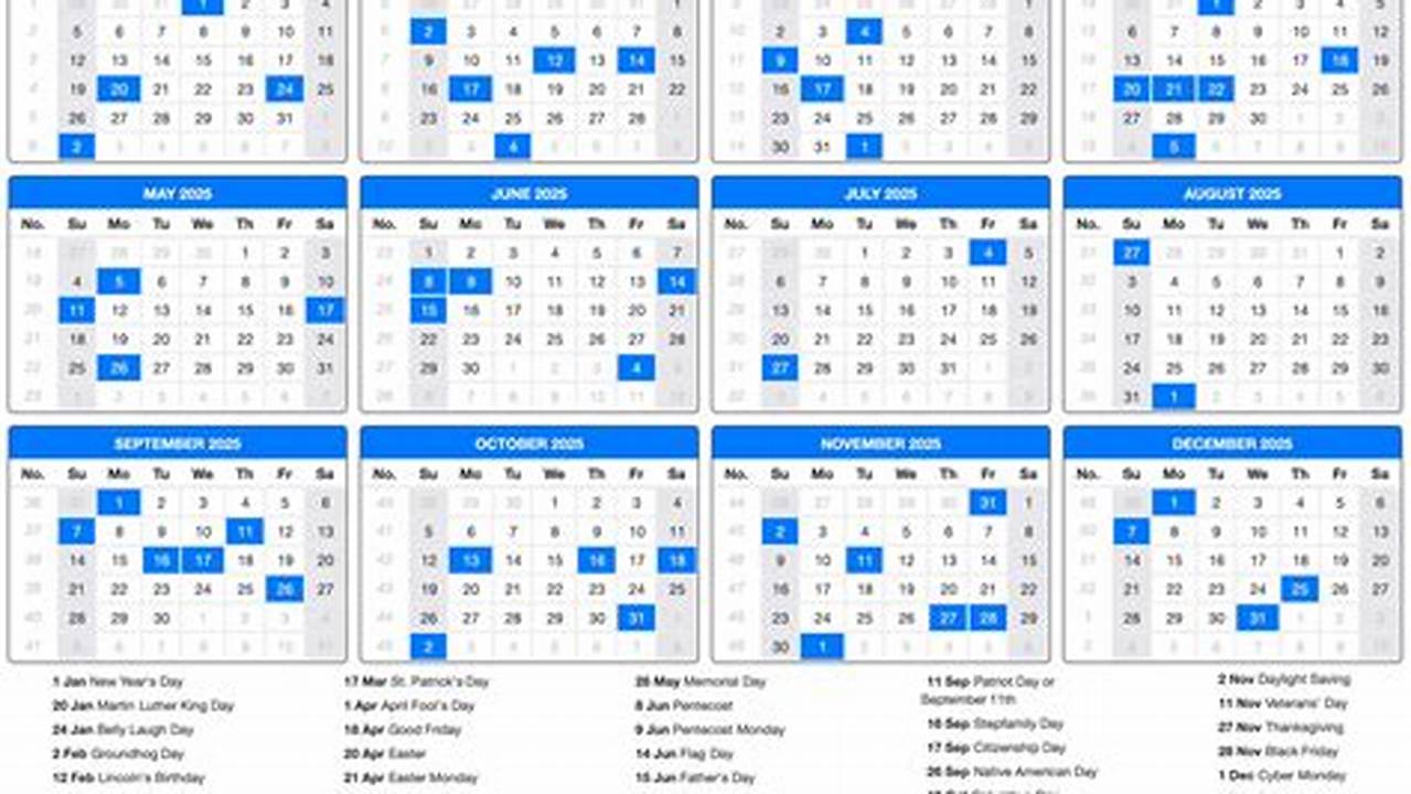 2025 Business Holiday Calendar
