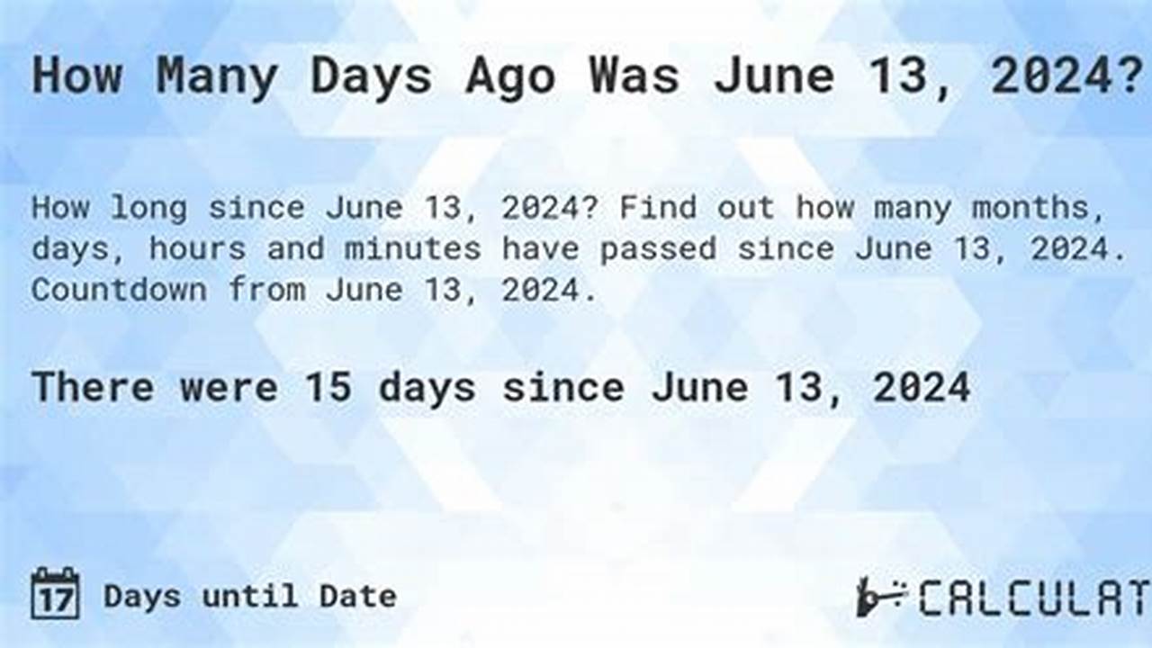 30 Days Before June 13 2024