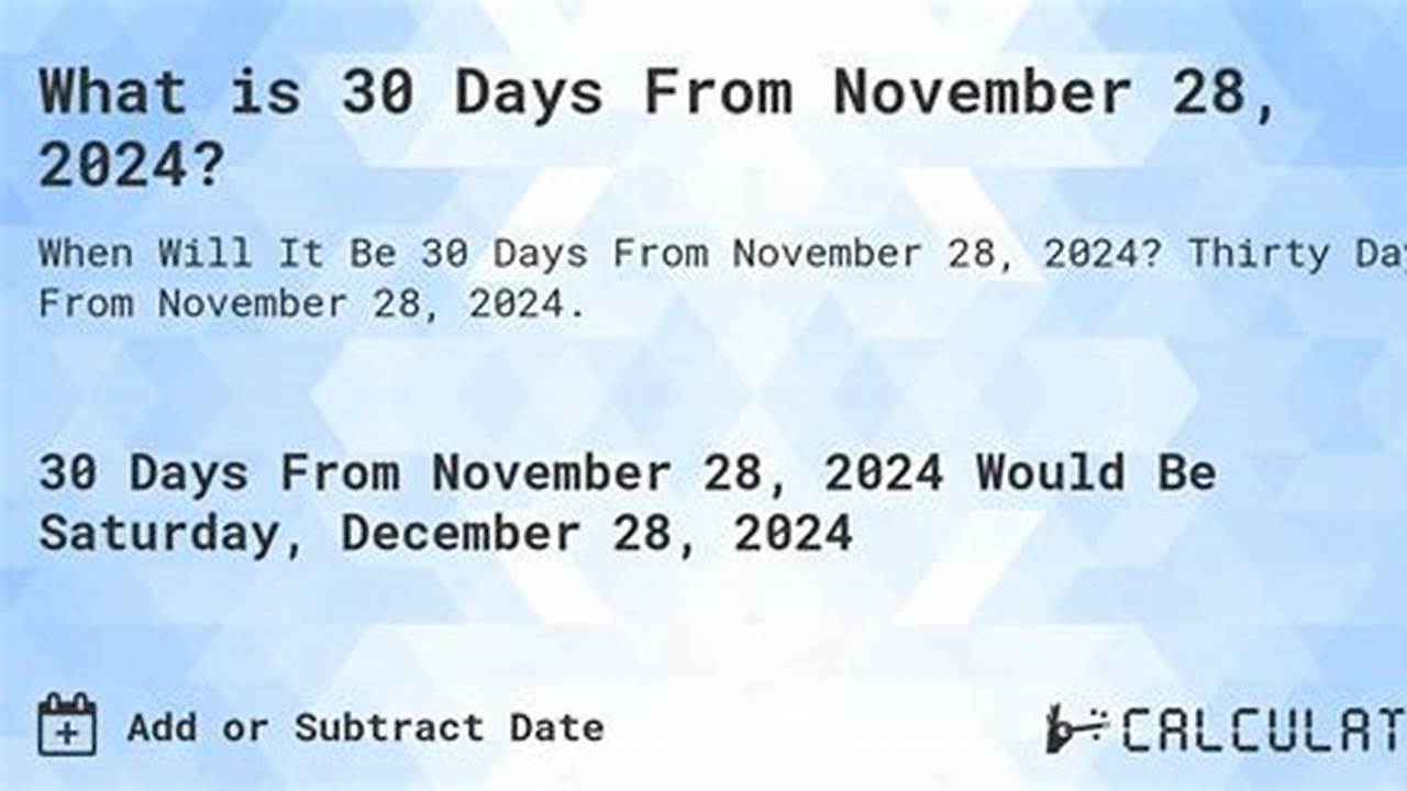 30 Days From November 28 2024