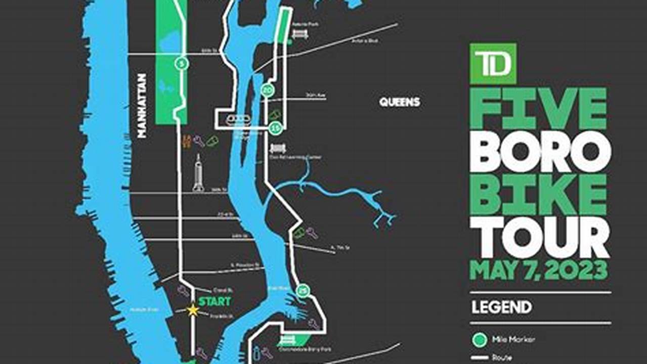 5 Boro Bike Tour Map 2024