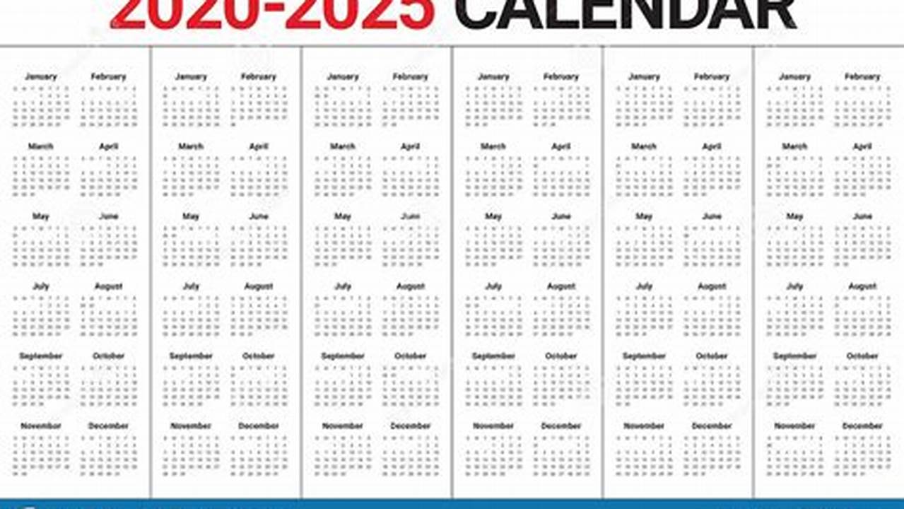 5 Year Calendar 2024 To 2027 Printable