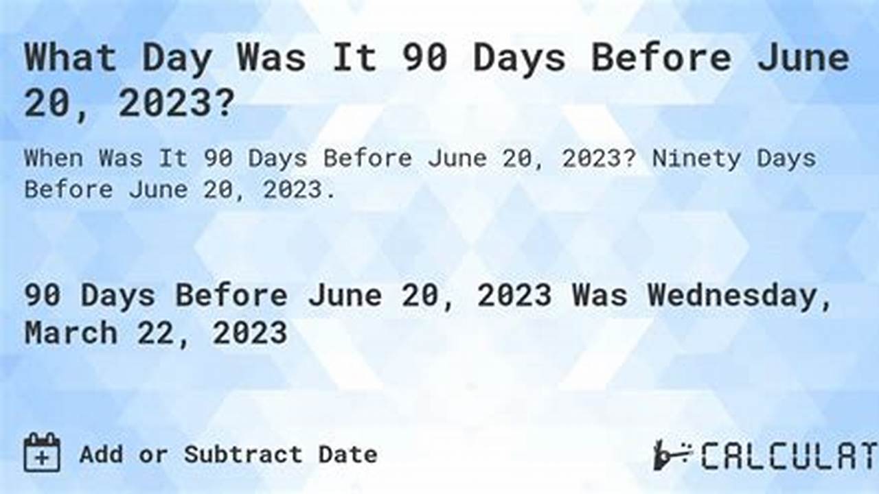 90 Days Before June 3 2024