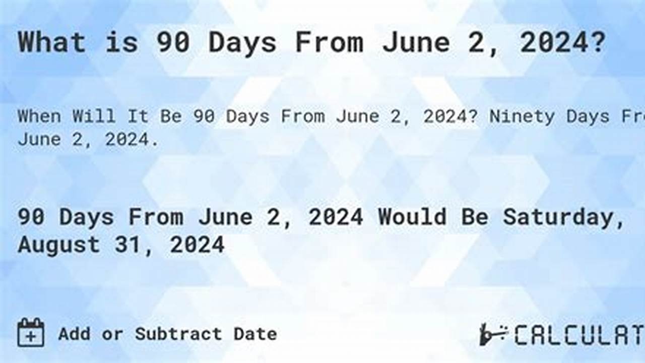 90 Days From June 2 2024