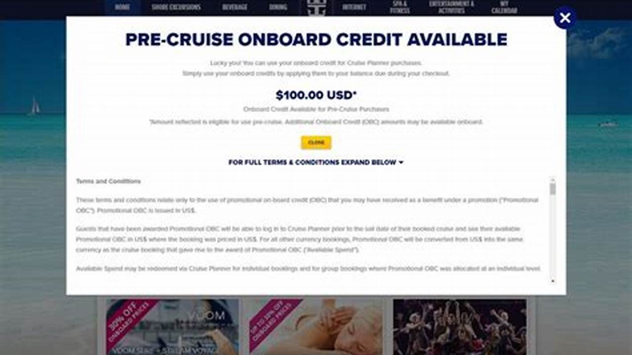 90 Euro Per Person Onboard Credit For All Sailing Dates;, 2024