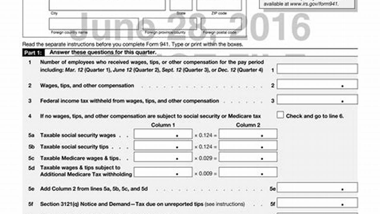 941 Fillable Form 2024