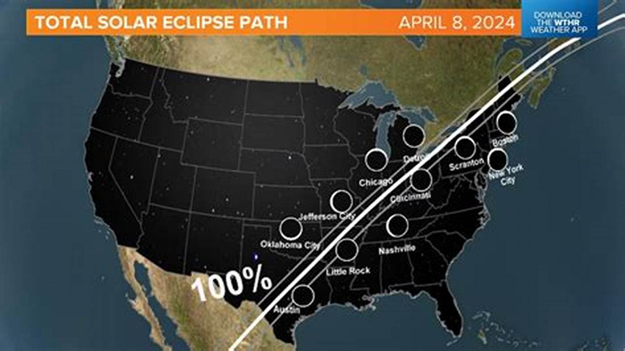 A Total Solar Eclipse Will Occur On April 8, 2024 For Much Of Central Indiana., 2024