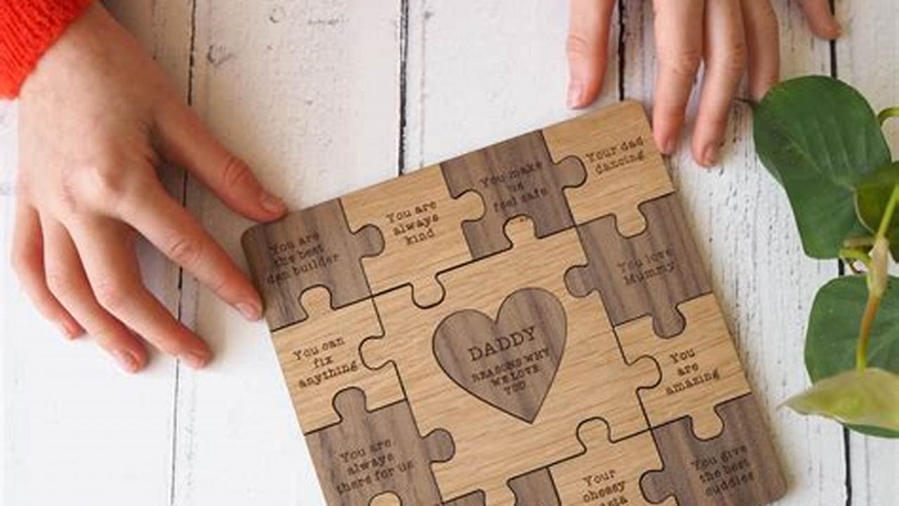 A Unique Wooden 20 Reasons Why I Love You Puzzle Box With Engraved Quotes., Images