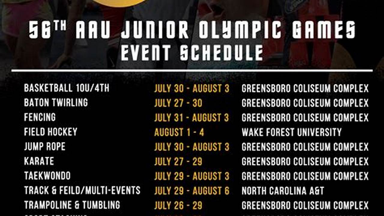 Aau National Junior Olympics 2024 Schedule Printable