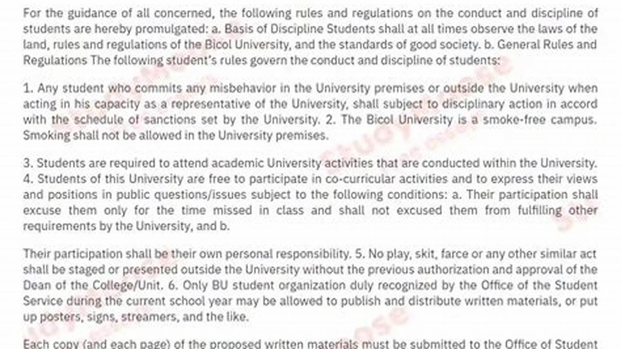 Academic Regulations &amp;Amp; Student Conduct., 2024