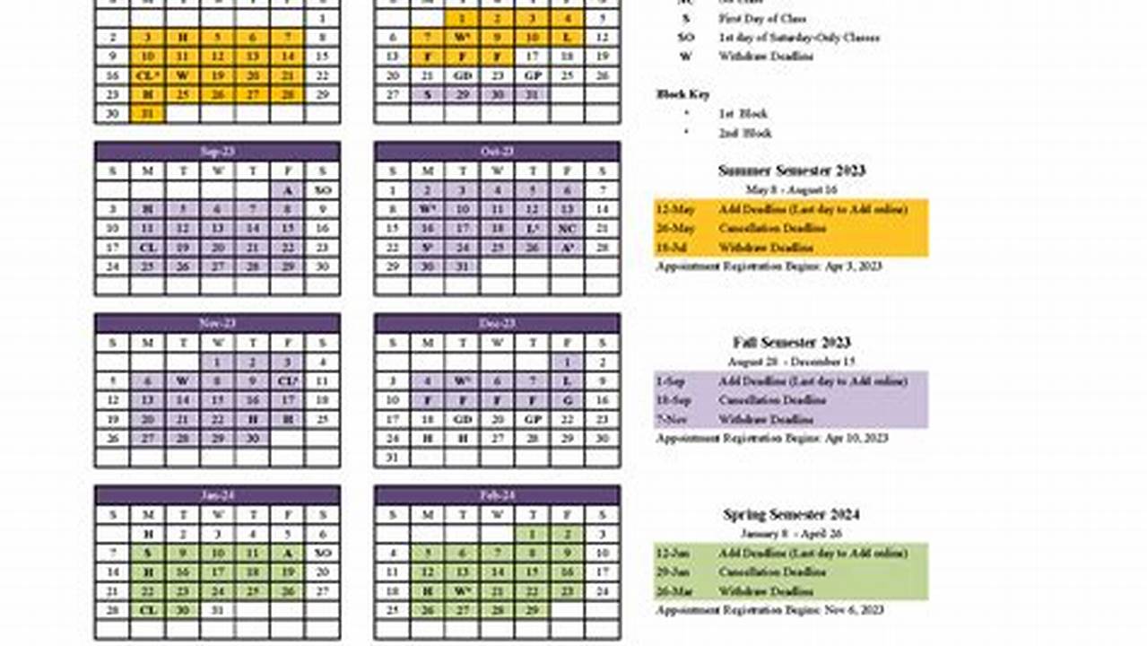Access The Full Current And Upcoming Semester Academic Calendars To Find Key Dates And Information Including Holidays, Registration Dates, Payment Deadlines, Drop Or Add Dates, Exams And Commencement For Each Term., 2024