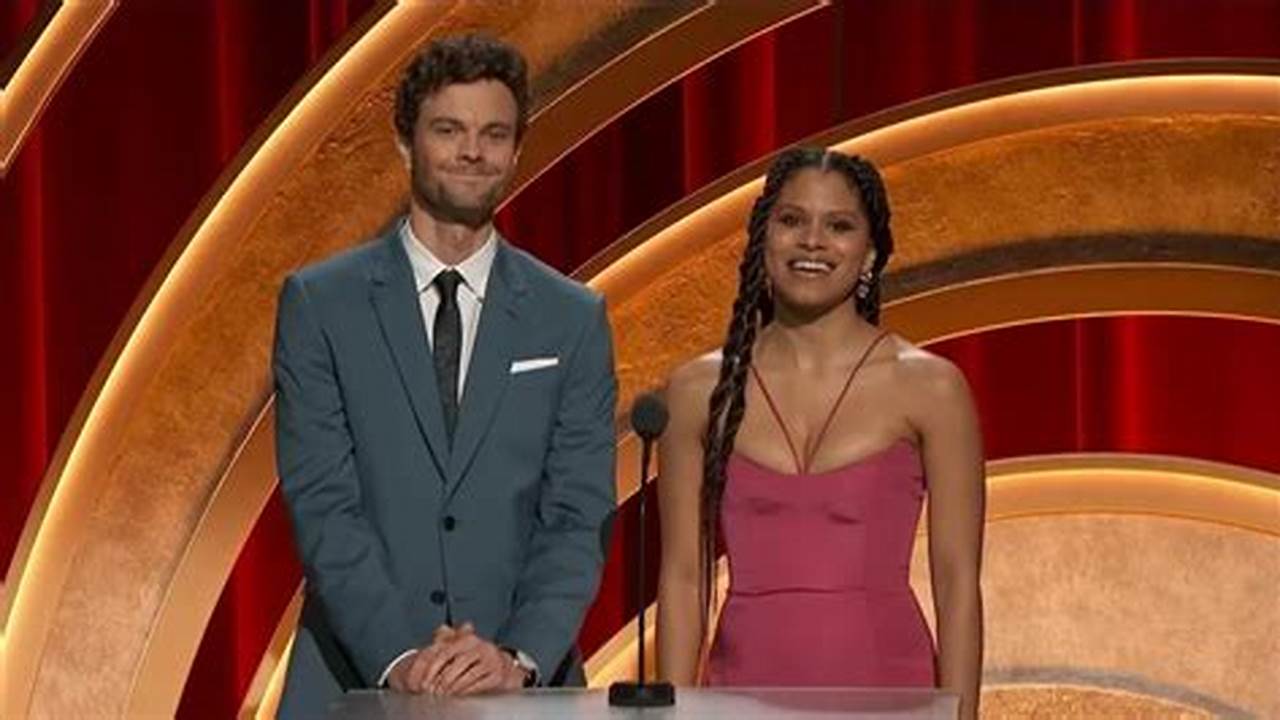 Actors Zazie Beetz And Jack Quaid Announced The Nominations Across All 23 Categories For The 96Th Academy Awards From The Academy&#039;s Samuel Goldwyn Theater In Beverly Hills, California, On Tuesday Morning., 2024