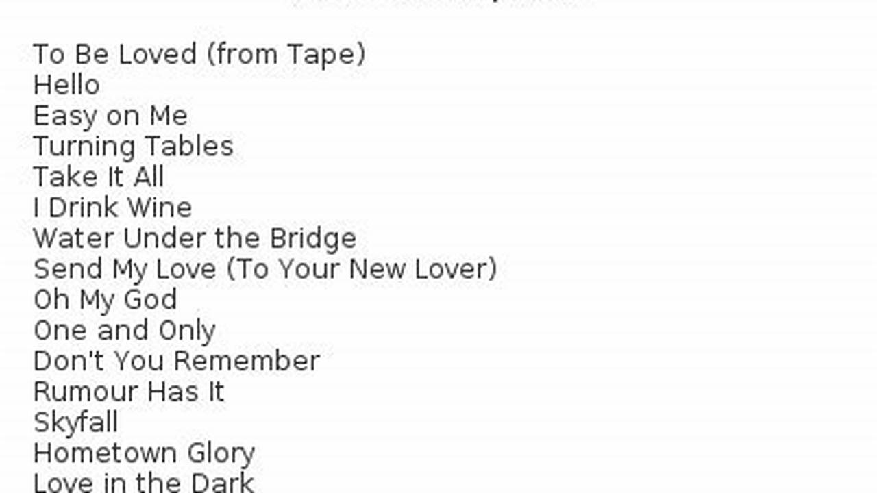 Adele Vegas Setlist 2024