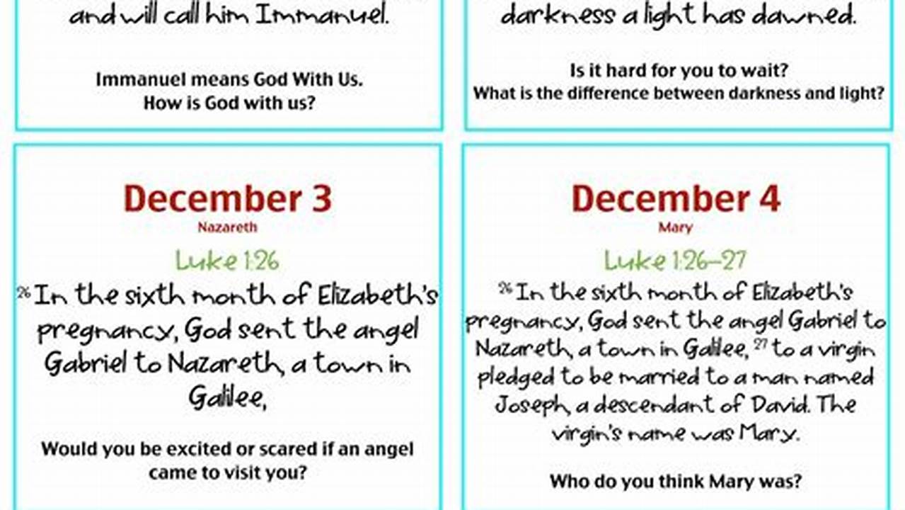Advent Calendar With Verses