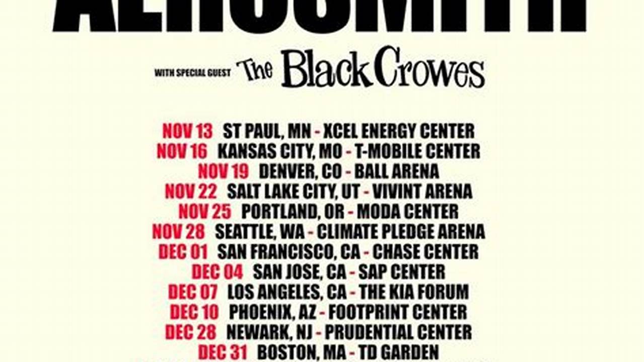 Aerosmith Tour Dates 2024 List