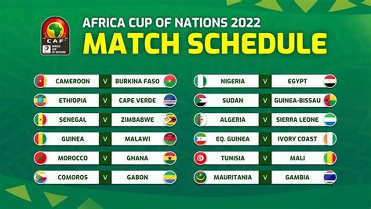 Afcon Cup 2024 Schedule