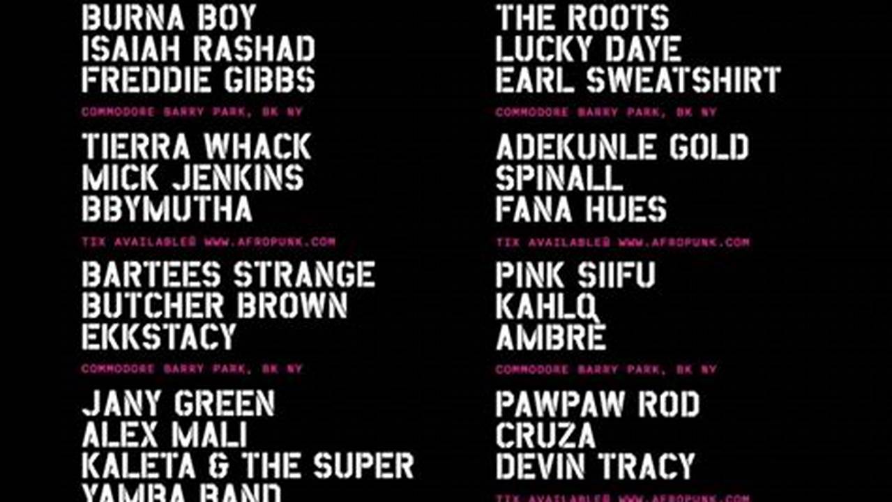 Afropunk Festival 2024 Lineup Pdf