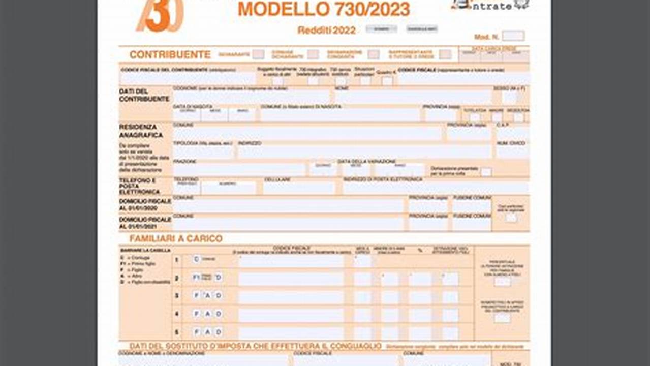 Agenzia Delle Entrate Modello 730 Editabile 2022